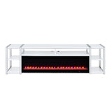 Midway 80" TV Console with Firelight in White - Tampa Furniture Outlet