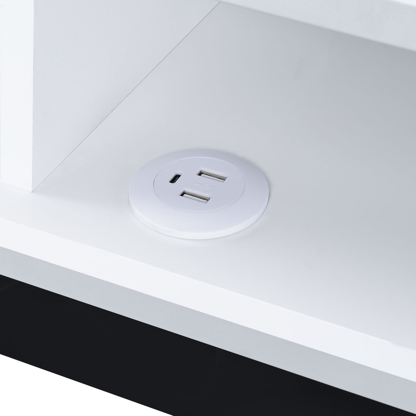 Midway 80" TV Console with Firelight in White - Tampa Furniture Outlet