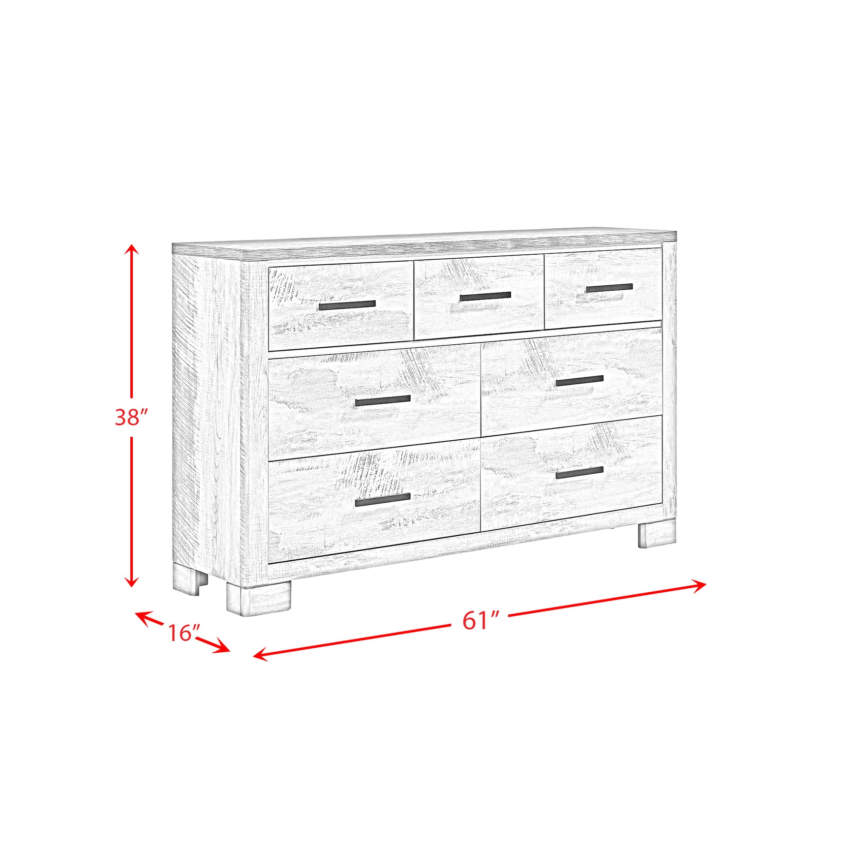 Millers Cove Dresser Two-Tone Grey (Sturdy) - Tampa Furniture Outlet