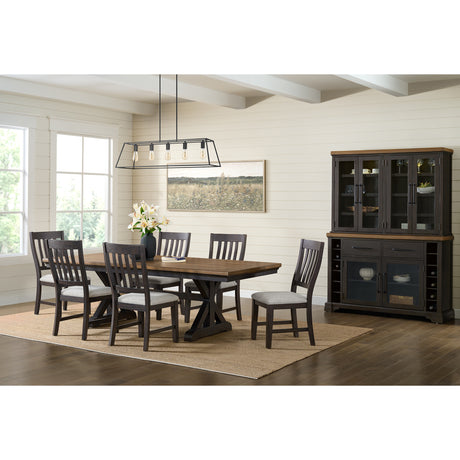 Montrose Dining Side Chair with Light Grey Fabric in Espresso (2 Per Carton) - Tampa Furniture Outlet