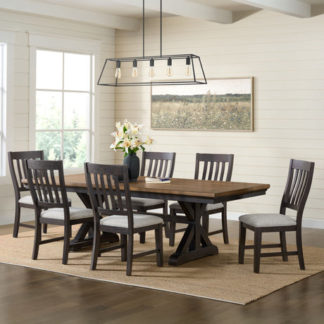 Montrose Dining Side Chair with Light Grey Fabric in Espresso (2 Per Carton) – SKU D-16670-8-SC | Elements