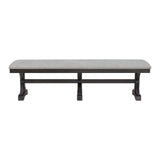 Montrose Dining Bench with Light Grey Fabric in Espresso - Tampa Furniture Outlet