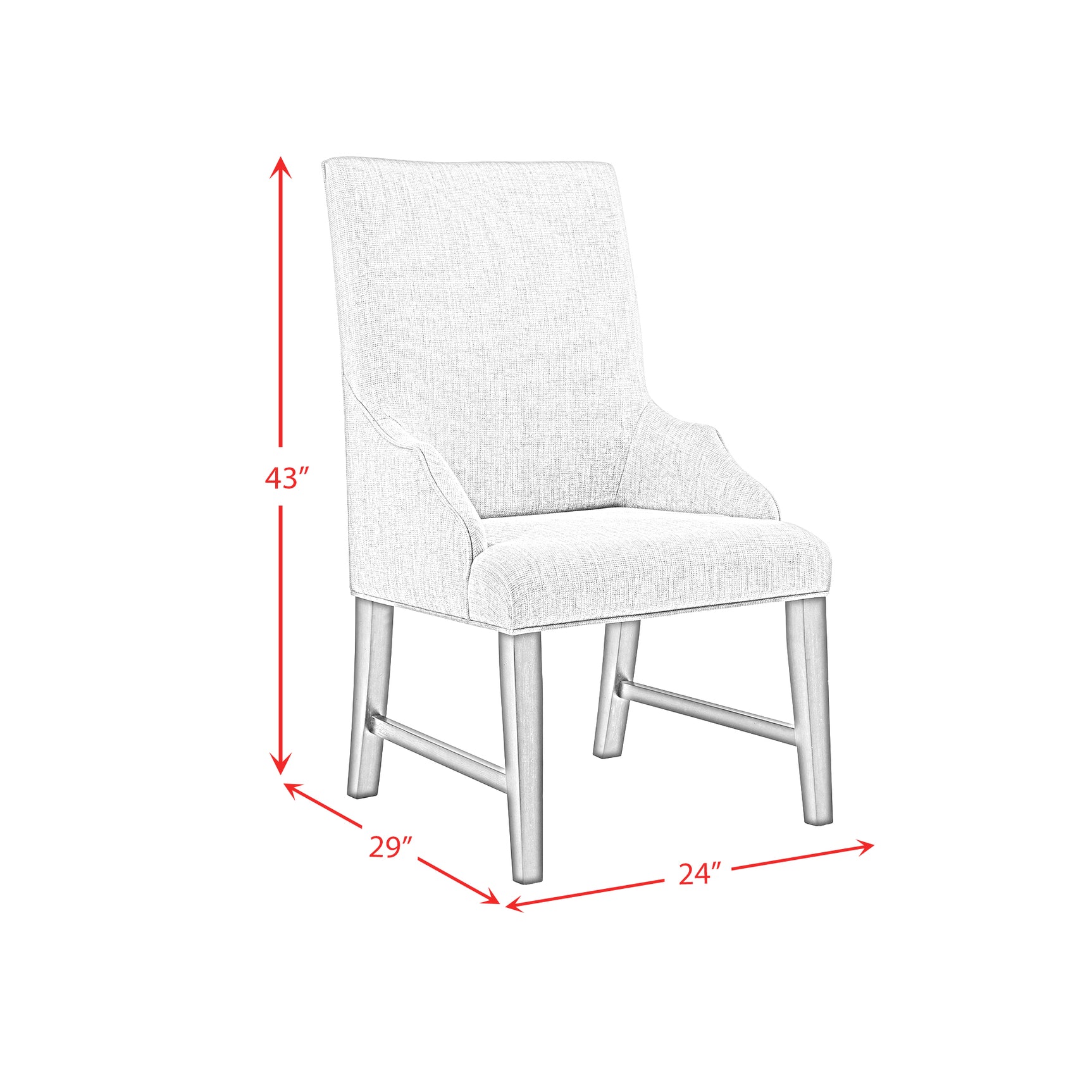 Montrose Dining Host Chair with Light Grey Fabric in Espresso (2 Per Carton) - Tampa Furniture Outlet