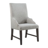 Montrose Dining Host Chair with Light Grey Fabric in Espresso (2 Per Carton) - Tampa Furniture Outlet