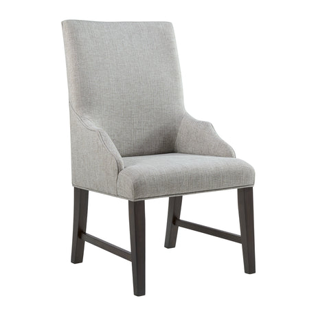 Montrose Dining Host Chair with Light Grey Fabric in Espresso (2 Per Carton) - Tampa Furniture Outlet
