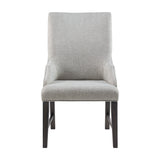 Montrose Dining Host Chair with Light Grey Fabric in Espresso (2 Per Carton) - Tampa Furniture Outlet