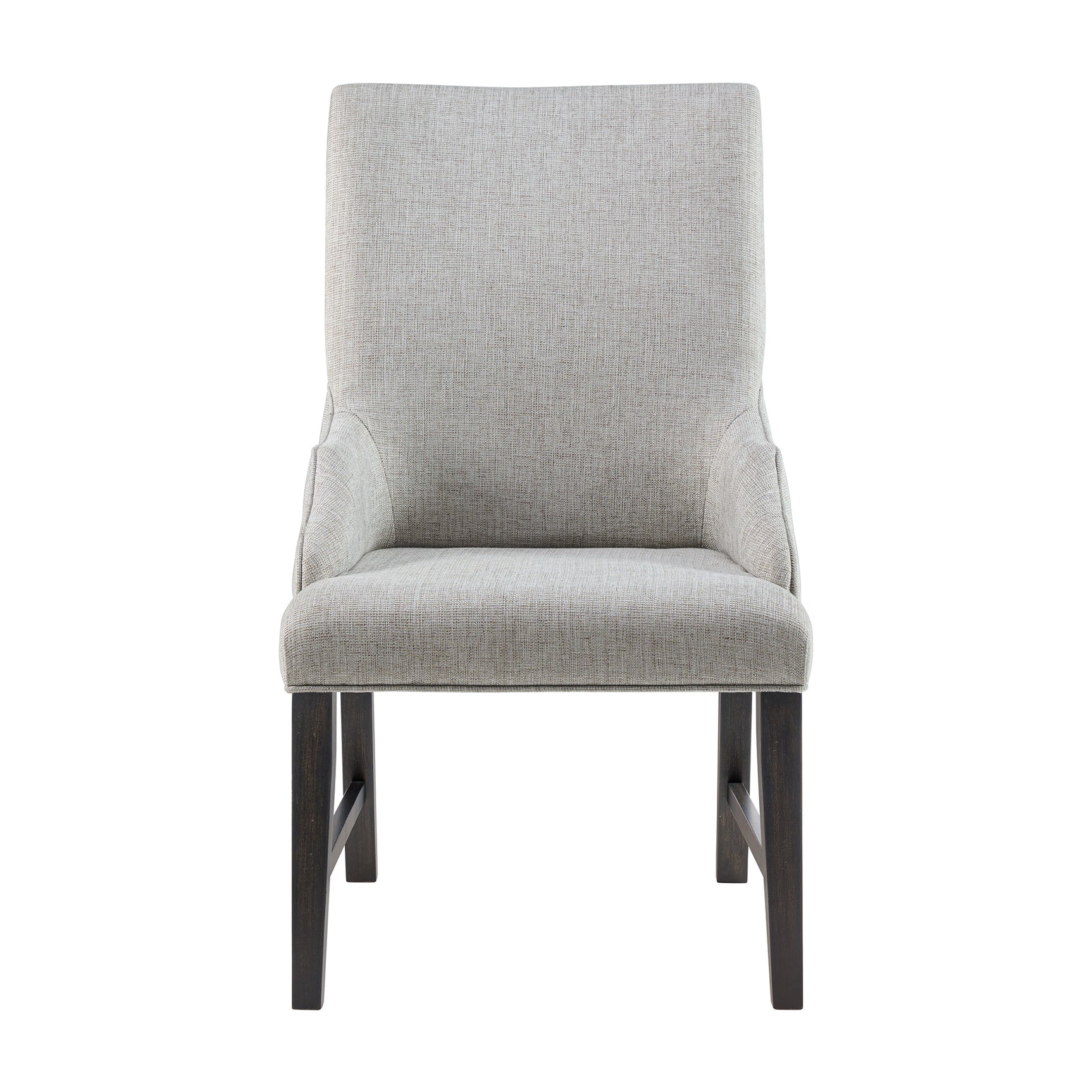 Montrose Dining Host Chair with Light Grey Fabric in Espresso (2 Per Carton) - Tampa Furniture Outlet