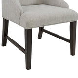 Montrose Dining Host Chair with Light Grey Fabric in Espresso (2 Per Carton) - Tampa Furniture Outlet