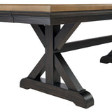 Montrose Dining Table with 20" Leaf in Espresso and Brown - Tampa Furniture Outlet
