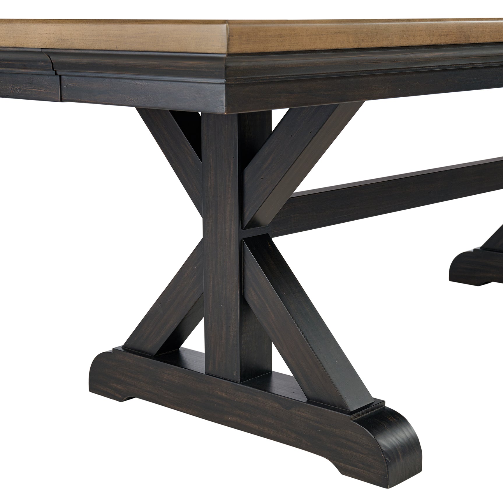 Montrose Dining Table with 20" Leaf in Espresso and Brown - Tampa Furniture Outlet