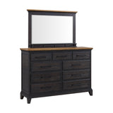 Montrose Dresser and Mirror Set in Espresso & Brown - Tampa Furniture Outlet