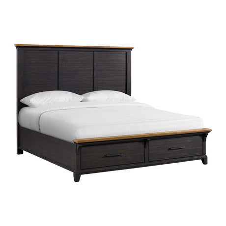 Montrose King Storage Bed in Espresso & Brown - Tampa Furniture Outlet