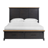 Montrose King Storage Bed in Espresso & Brown - Tampa Furniture Outlet
