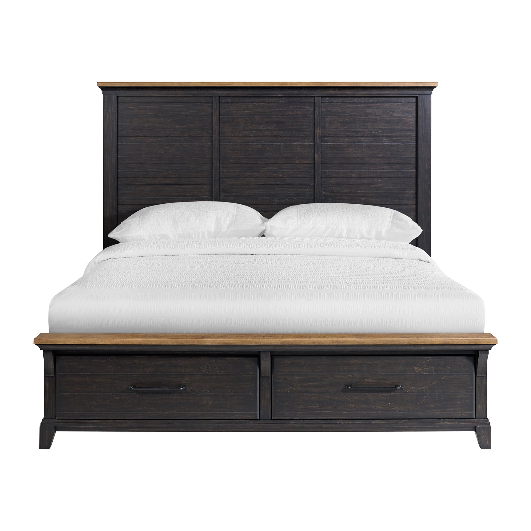 Montrose King Storage Bed in Espresso & Brown - Tampa Furniture Outlet