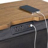 Montrose Nightstand with Charger & Sensor Light in Espresso & Brown - Tampa Furniture Outlet