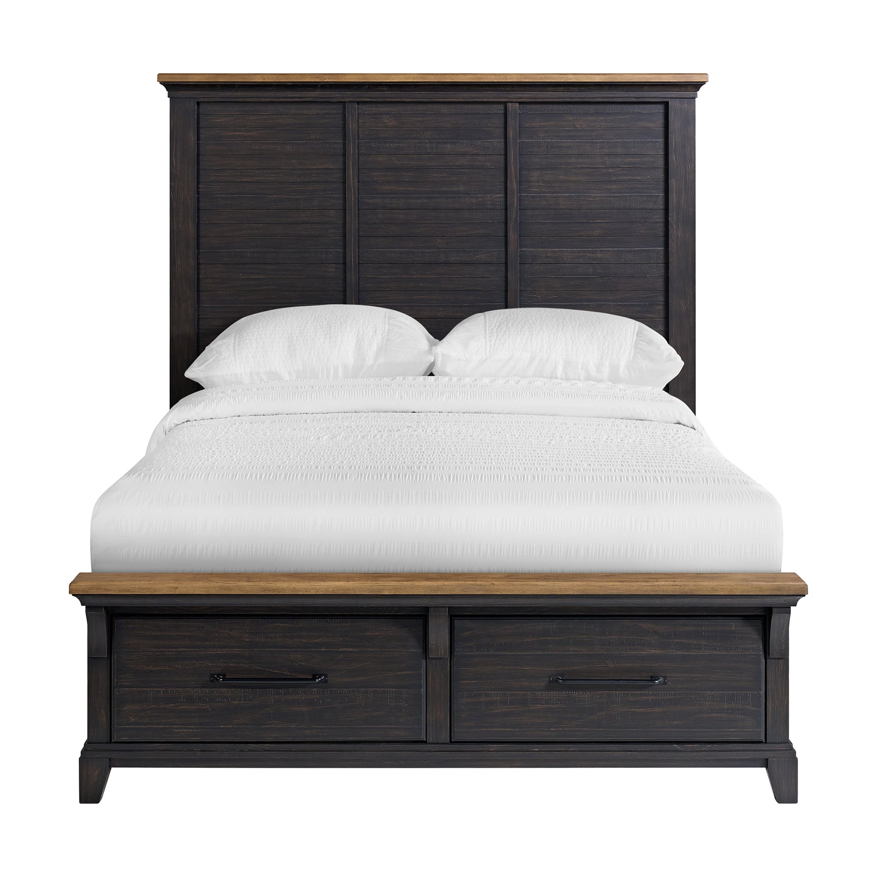 Montrose Queen Storage Bed in Espresso & Brown - Tampa Furniture Outlet