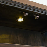 Montrose Server and Hutch with LED Light in Espresso and Brown - Tampa Furniture Outlet