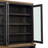 Montrose Server and Hutch with LED Light in Espresso and Brown - Tampa Furniture Outlet