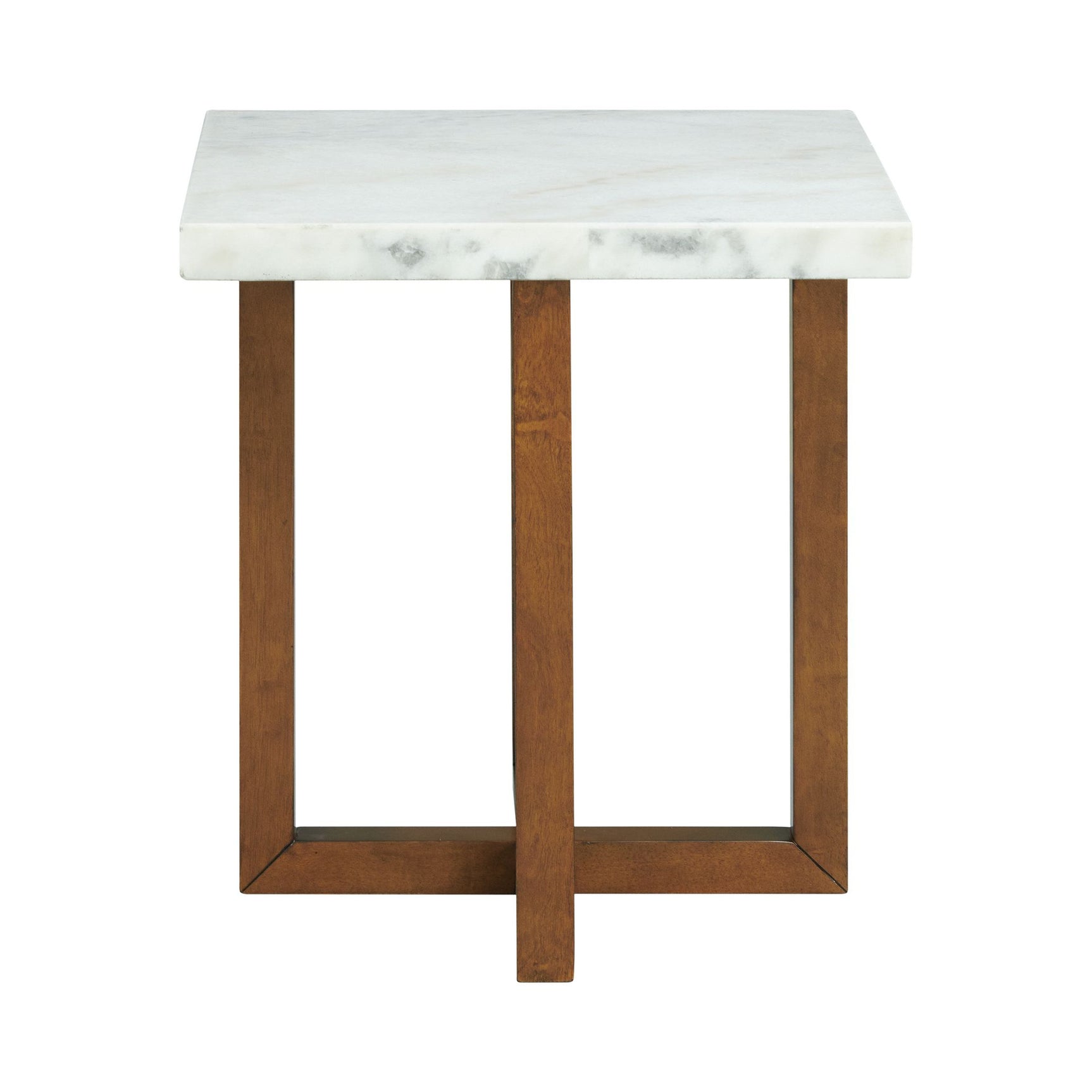 Morris End Table in Espresso W/White Marble Top (3A Packing)