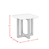 Morris End Table in Espresso W/White Marble Top (3A Packing)
