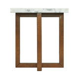 Morris End Table in Espresso W/White Marble Top (3A Packing)