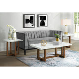 Morris Coffee Table in Espresso W/White Marble Top (3A Packing) – SKU CTMS100CTE | Elements
