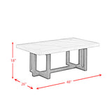 Morris Coffee Table in Espresso W/White Marble Top (3A Packing) - Tampa Furniture Outlet