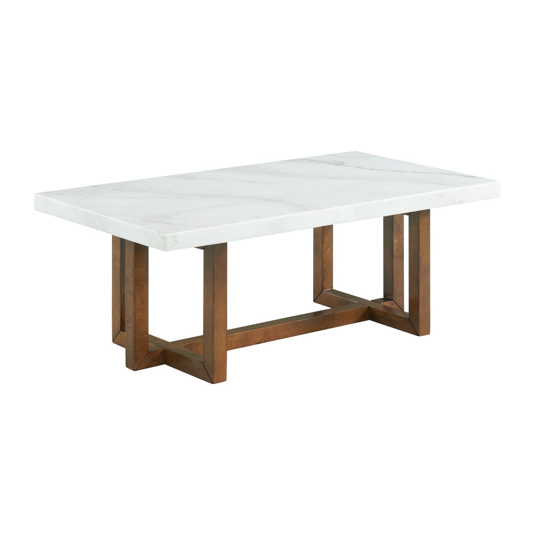 Morris Coffee Table in Espresso W/White Marble Top (3A Packing) - Tampa Furniture Outlet