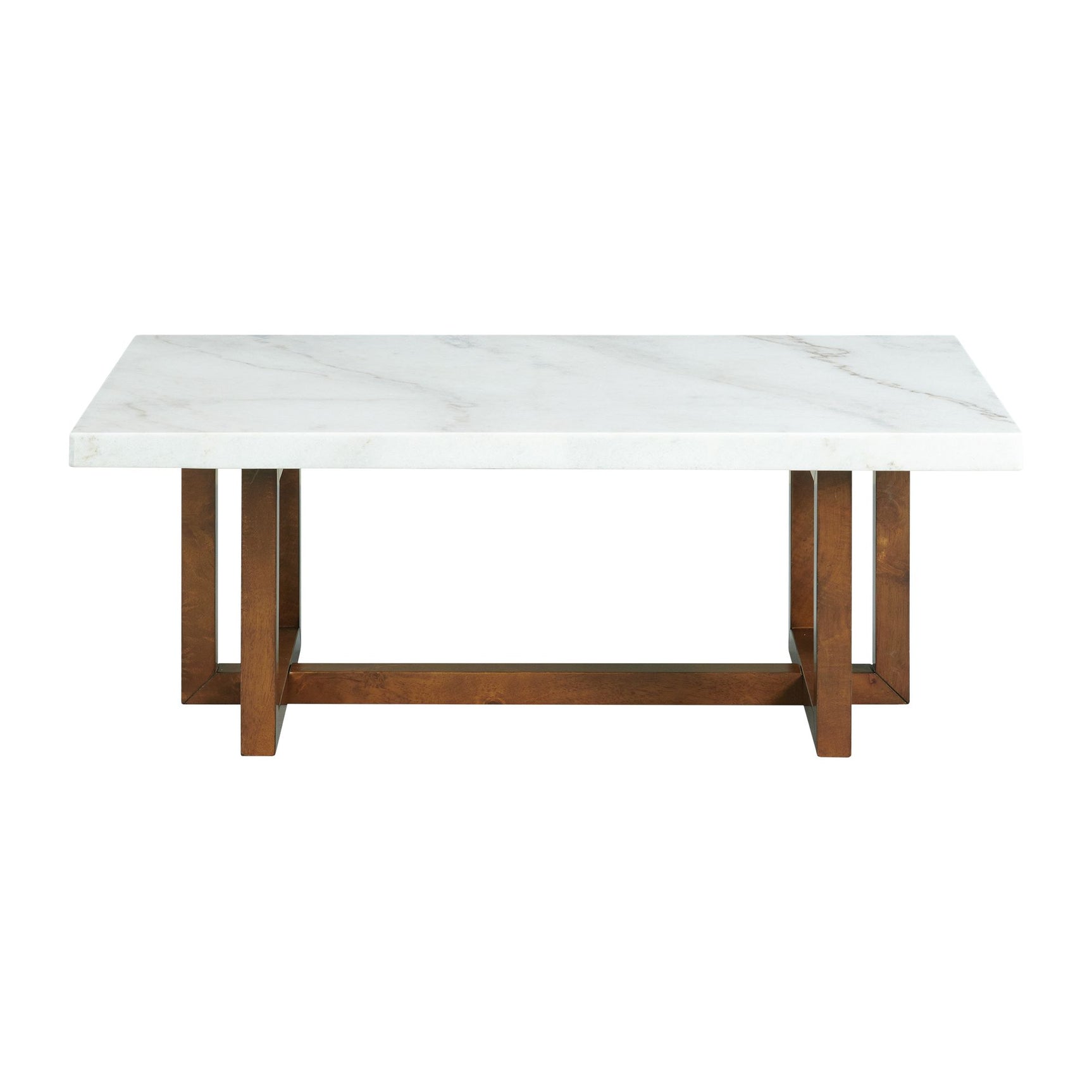 Morris Coffee Table in Espresso W/White Marble Top (3A Packing) - Tampa Furniture Outlet