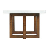 Morris Coffee Table in Espresso W/White Marble Top (3A Packing) - Tampa Furniture Outlet