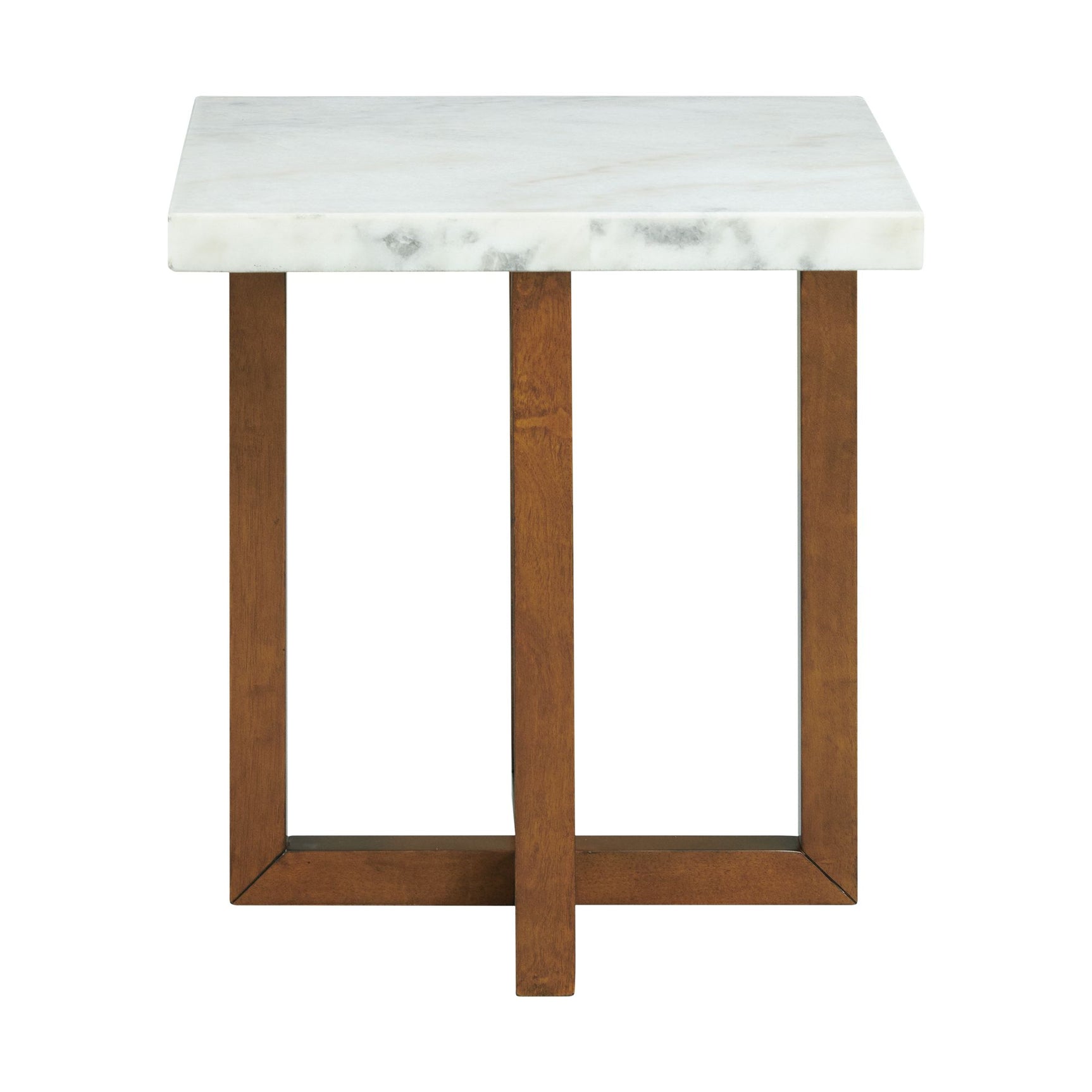 Morris End Table in Espresso W/White Marble Top (3A Packing) - Tampa Furniture Outlet