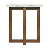 Morris End Table in Espresso W/White Marble Top (3A Packing) - Tampa Furniture Outlet