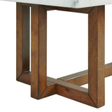 Morris End Table in Espresso W/White Marble Top (3A Packing) - Tampa Furniture Outlet