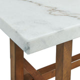 Morris Coffee Table in Espresso W/White Marble Top (3A Packing) - Tampa Furniture Outlet