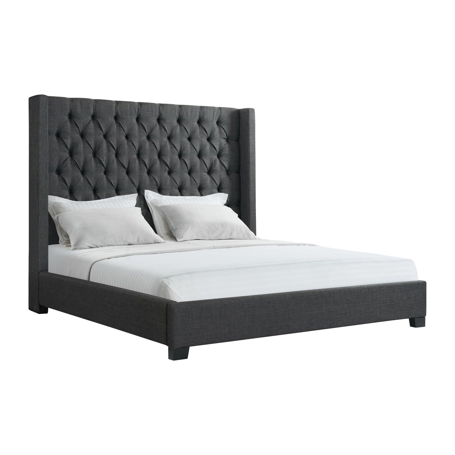 Morrow King Bed in Heirloom Charcoal - Tampa Furniture Outlet