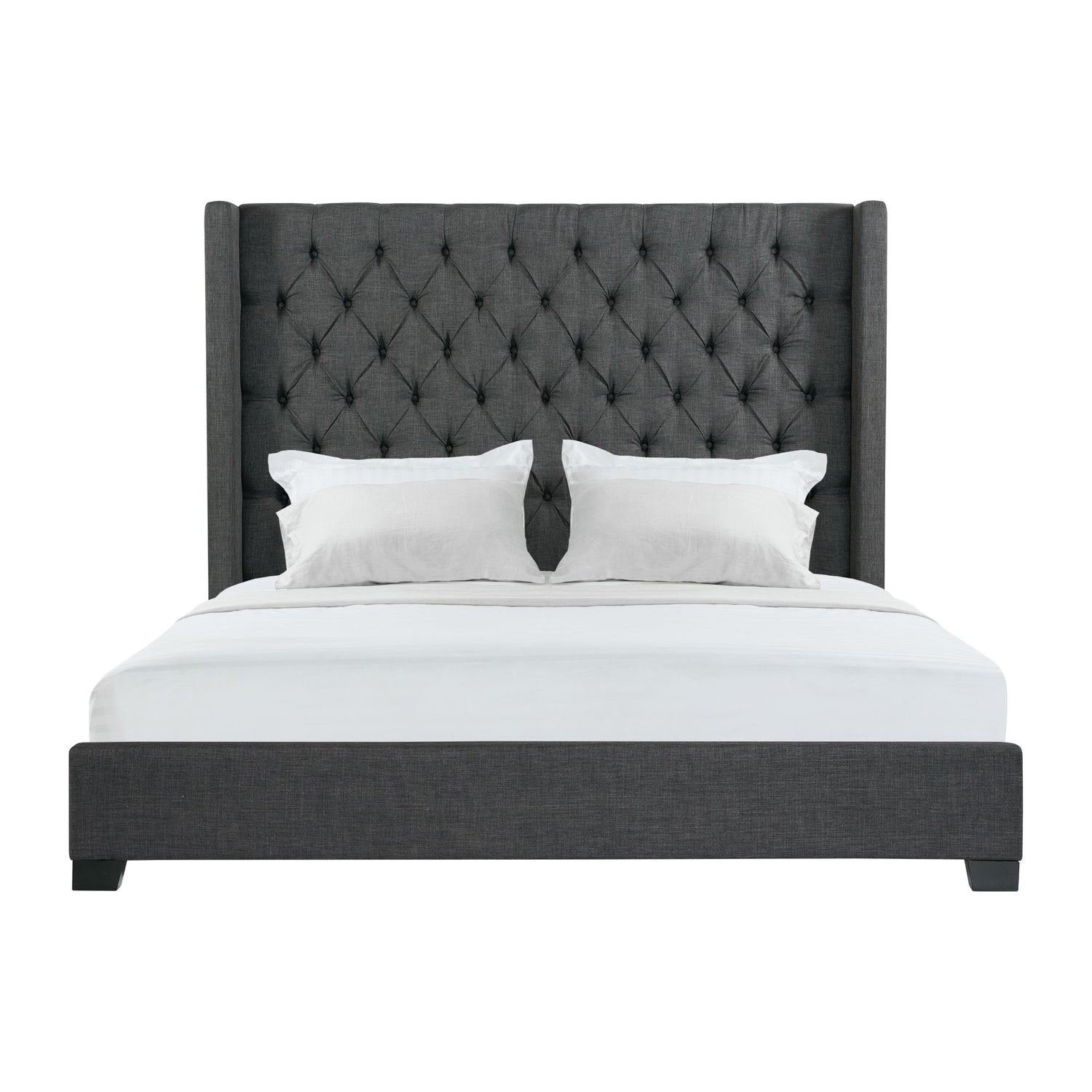Morrow King Bed in Heirloom Charcoal - Tampa Furniture Outlet