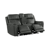 Mustang P3 Loveseat with Console in Aline Anthracite
