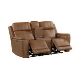 Mustang P3 Loveseat with Console in Aline Butternut