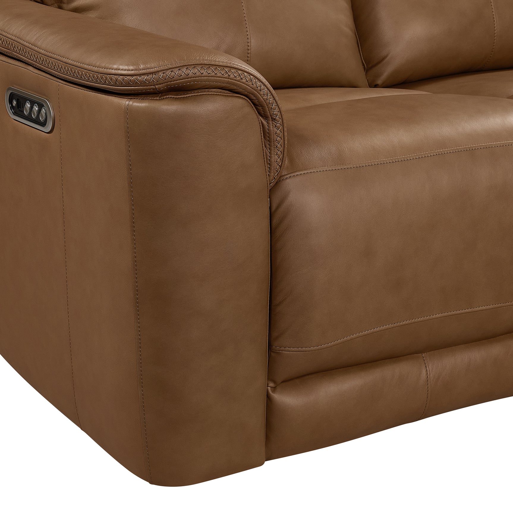Mustang P3 Sofa with DDT, Wireless Charger in Aline Butternut