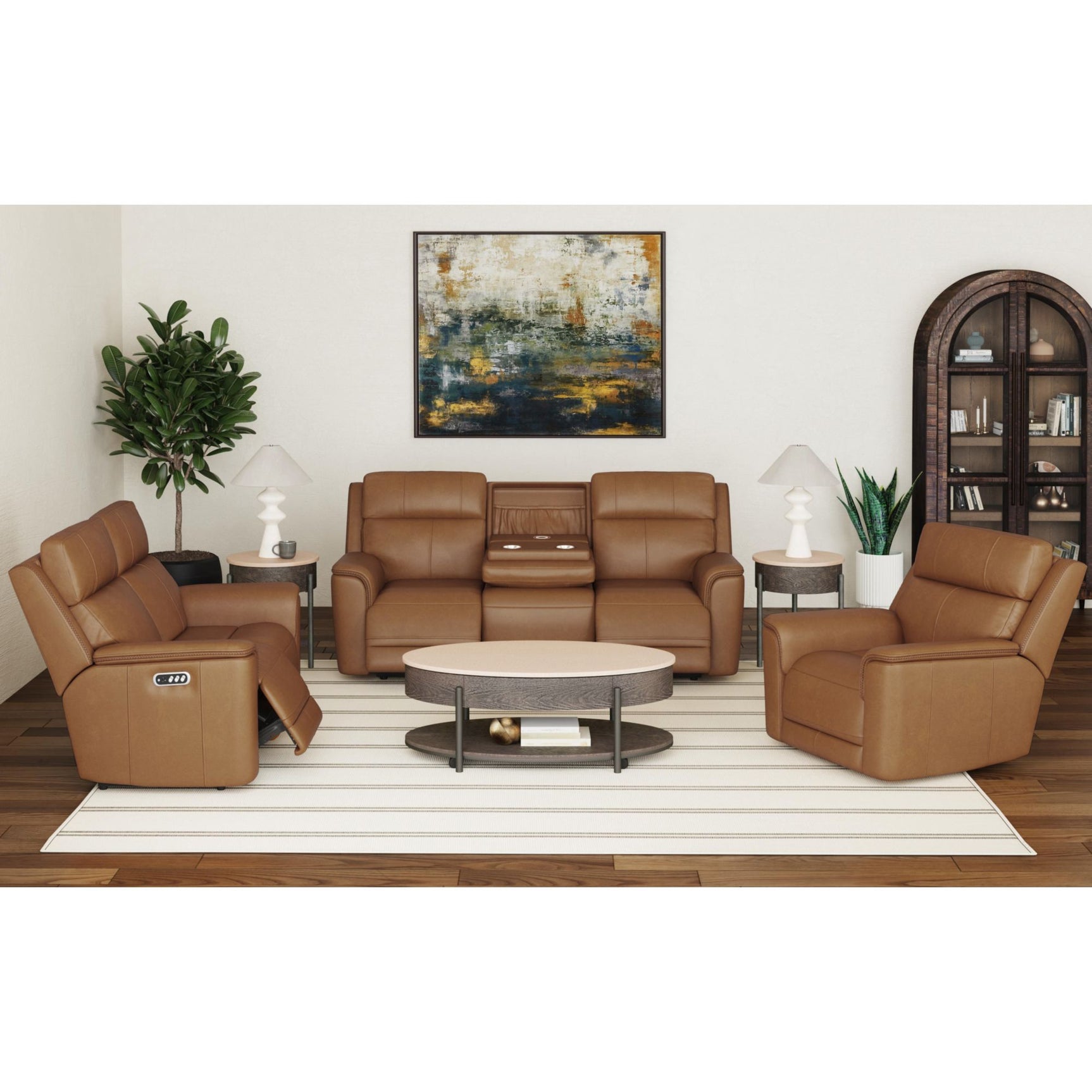 Mustang P3 Recliner in Aline Butternut - Tampa Furniture Outlet