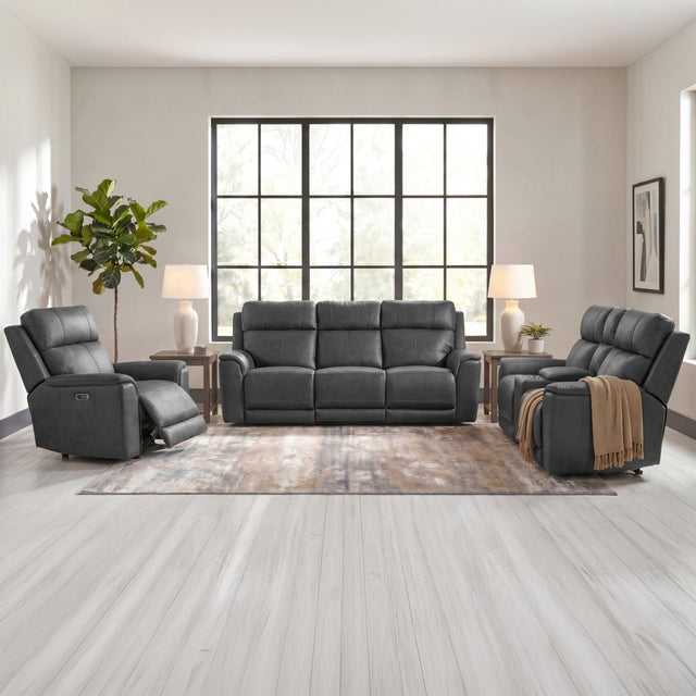 Mustang P3 Sofa with DDT, Wireless Chargerin Aline Anthracite – SKU U-16110-11431-308PPP | Elements