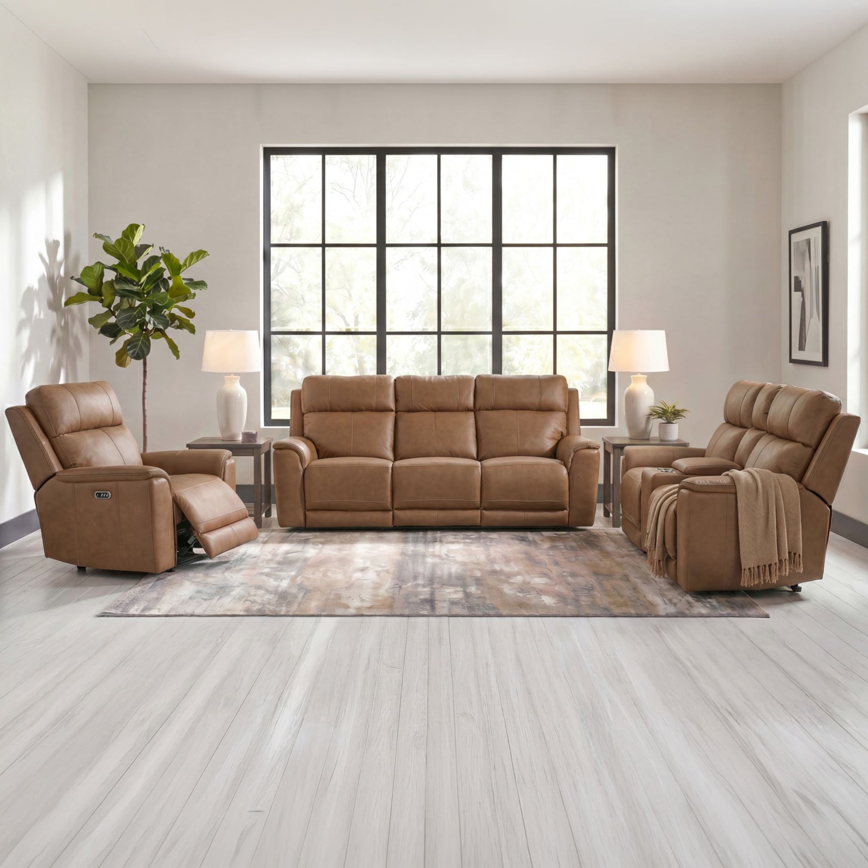 Mustang P3 Loveseat with Console in Aline Butternut – SKU U-16110-11430-285PPP | Elements
