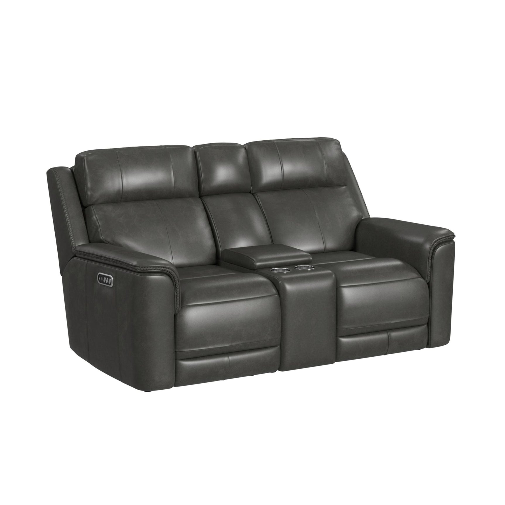 Mustang P3 Loveseat with Console in Aline Anthracite - Tampa Furniture Outlet