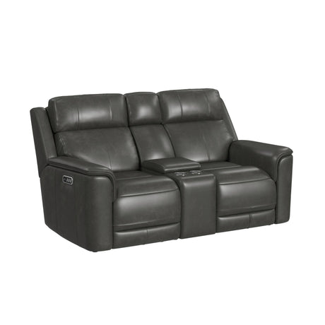 Mustang P3 Loveseat with Console in Aline Anthracite - Tampa Furniture Outlet