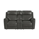 Mustang P3 Loveseat with Console in Aline Anthracite - Tampa Furniture Outlet