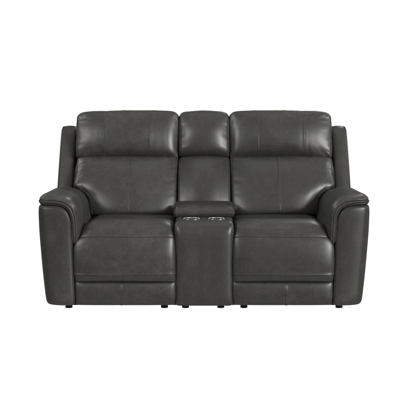 Mustang P3 Loveseat with Console in Aline Anthracite - Tampa Furniture Outlet
