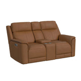 Mustang P3 Loveseat with Console in Aline Butternut - Tampa Furniture Outlet