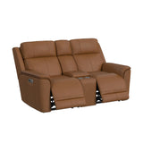 Mustang P3 Loveseat with Console in Aline Butternut - Tampa Furniture Outlet