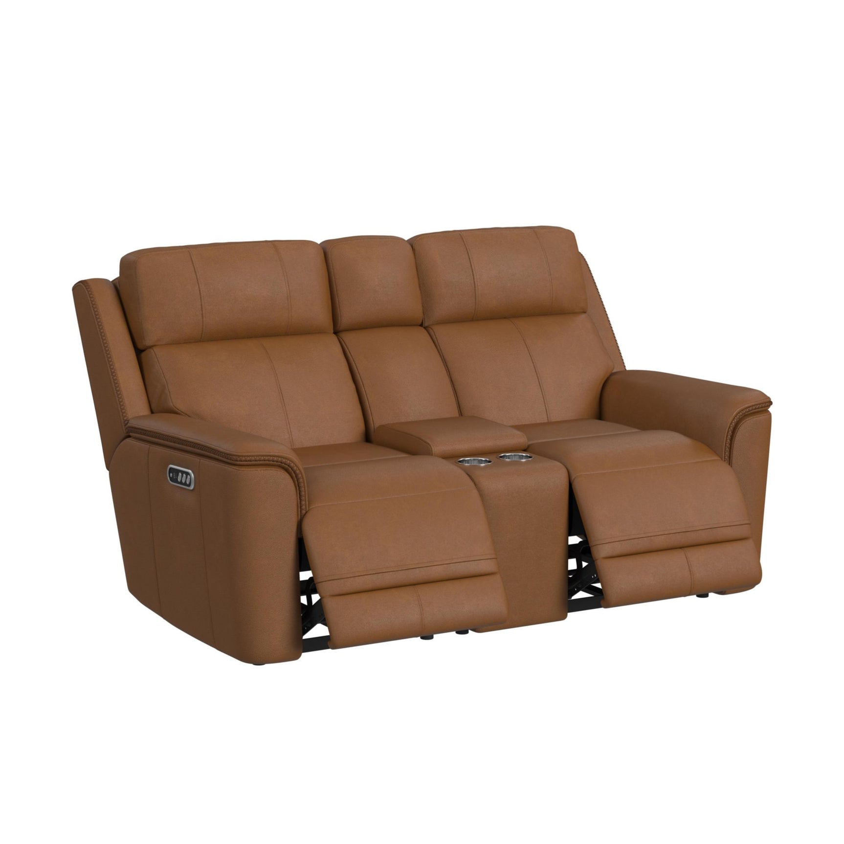 Mustang P3 Loveseat with Console in Aline Butternut - Tampa Furniture Outlet