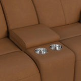 Mustang P3 Loveseat with Console in Aline Butternut - Tampa Furniture Outlet